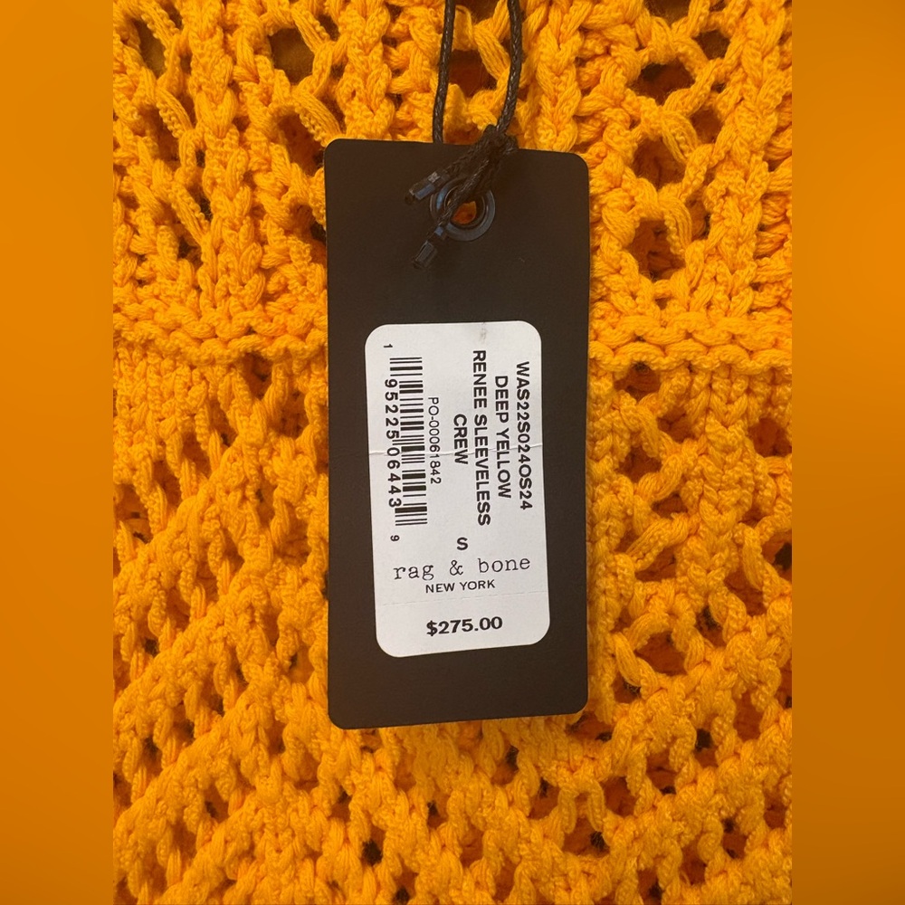 Rag & Bone deep yellow Renew sleeveless crew NWT - Picture 7 of 10